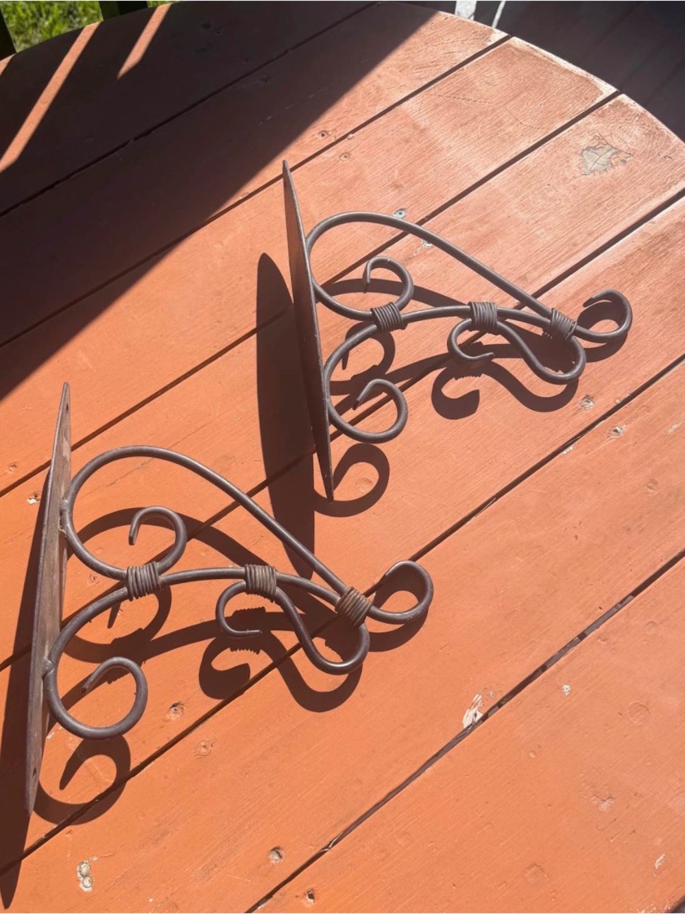 Black Wrought Iron Wall Hooks - Outdoor Planter Hooks